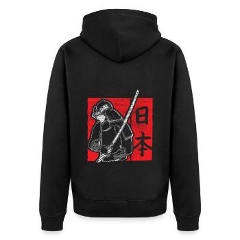 Japan Geisha Origin Gift Idea - Unisex Premium Organic Zip Hoodie - black - Back - Nico (187cm)