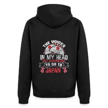 Japan Senpai Origin Gift Idea - Unisex Premium Organic Zip Hoodie - black - Back - Nico (187cm)