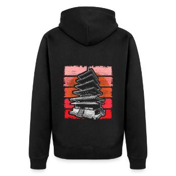 Japan Tokyo Land Gift Idea - Unisex Premium Organic Zip Hoodie - black - Back - Nico (187cm)