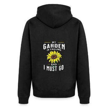 mon jardin appelle - Veste à capuche bio Premium Unisexe - noir - Dos - Nico (187cm)