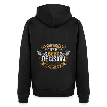 Single Pride Love - Unisex Premium Organic Zip Hoodie - black - Back - Nico (187cm)