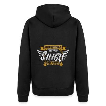 Single Independence Relationship - Unisex Premium Organic Zip Hoodie - black - Back - Nico (187cm)