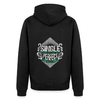 Single Pride Relationship Gift - Unisex Premium Organic Zip Hoodie - black - Back - Nico (187cm)