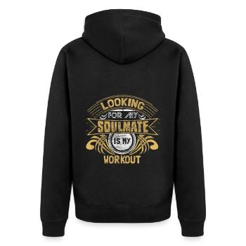 Single Pride Party Gift Idea - Unisex Premium Organic Zip Hoodie - black - Back - Nico (187cm)