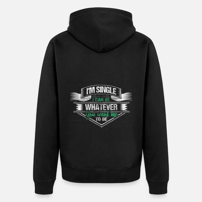 Single Partnerschaft Geschenk - Unisex Premium Bio Zip Hoodie - Schwarz