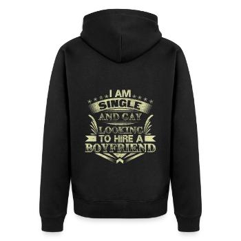 Idée cadeau Gay Single Queer Homo - Veste à capuche bio Premium Unisexe - noir - Dos - Nico (187cm)