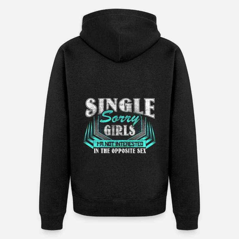 Gay Single Queer Pride - Veste à capuche bio Premium Unisexe - noir