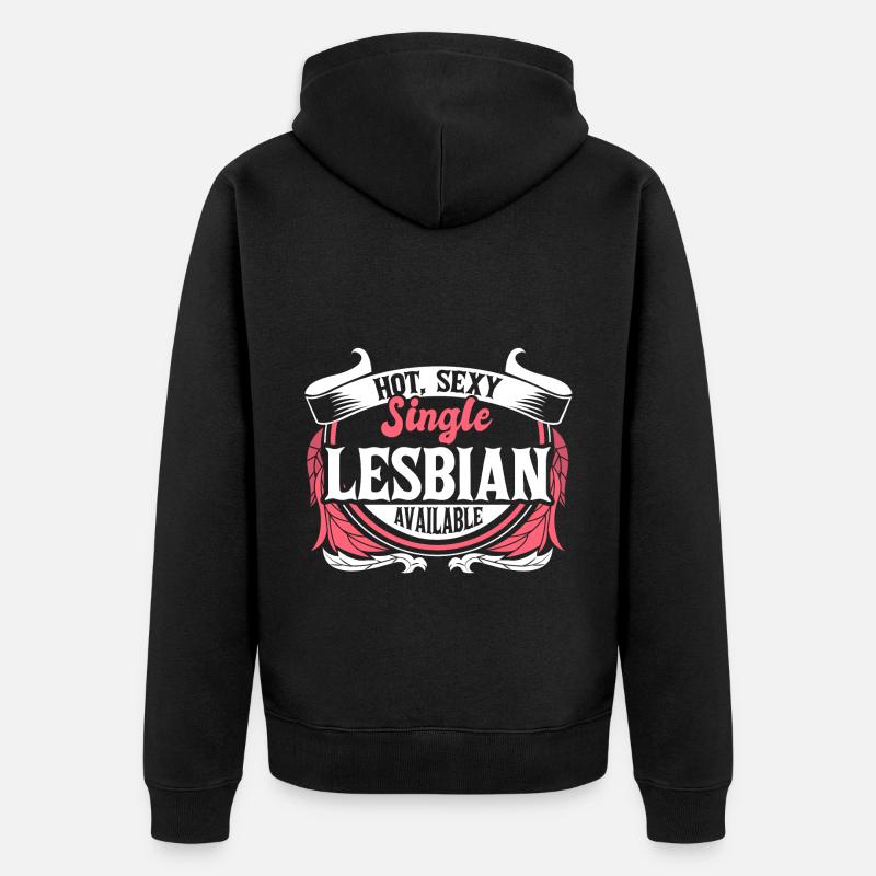 Lesbisch Single Pride - Unisex Premium Bio Zip Hoodie - Schwarz