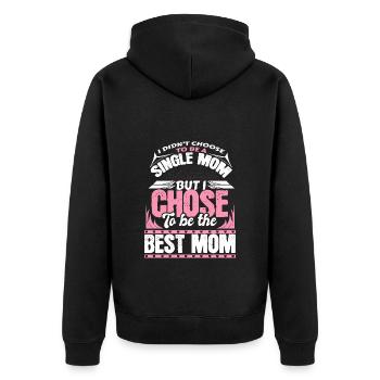 Mère célibataire Maman fille - Veste à capuche bio Premium Unisexe - noir - Dos - Nico (187cm)
