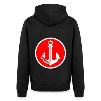 Anchor Icon Icon - Unisex Premium Organic Zip Hoodie - black - Back - Nico (187cm)