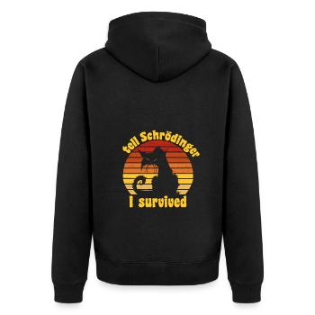 Chat de schrödinger - Veste à capuche bio Premium Unisexe - noir - Dos - Nico (187cm)
