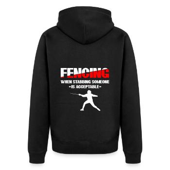 Fencing En Garde Sport fencing - Unisex Premium Organic Zip Hoodie - black - Back - Nico (187cm)