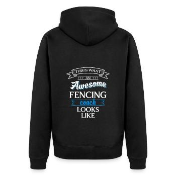Fencing Duel En Garde Martial Arts - Unisex Premium Organic Zip Hoodie - black - Back - Nico (187cm)