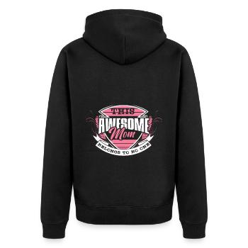 Alleinerziehende Mutter Geschenkidee - Unisex Premium Bio Zip Hoodie - Schwarz - Hinten - Nico (187cm)
