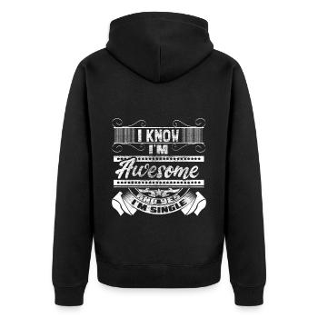Single Unabhängigkeit Party Geschenkidee - Unisex Premium Bio Zip Hoodie - Schwarz - Hinten - Nico (187cm)