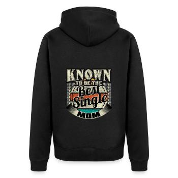 Idée de cadeau mère célibataire monoparentale - Veste à capuche bio Premium Unisexe - noir - Dos - Nico (187cm)