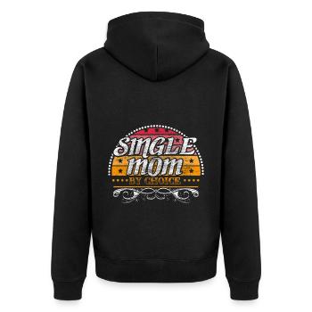 Single Mom Mom Son Gift - Unisex Premium Organic Zip Hoodie - black - Back - Nico (187cm)