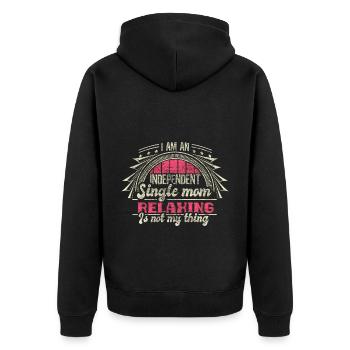 Idée cadeau famille maman mère célibataire - Veste à capuche bio Premium Unisexe - noir - Dos - Nico (187cm)