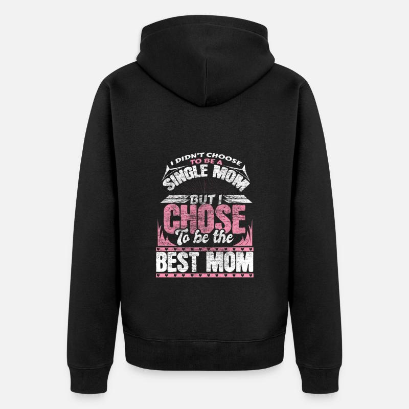 Alleinerziehende Mutter - Unisex Premium Bio Zip Hoodie - Schwarz