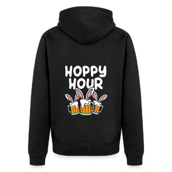 Beer Party Alcool Alcool Dicton - Hoppy Hour - Veste à capuche bio Premium Unisexe - noir - Dos - Nico (187cm)
