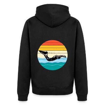 Finswimming Swimming Swimmer Swim Water sport - Unisex Premium Organic Zip Hoodie - black - Back - Nico (187cm)