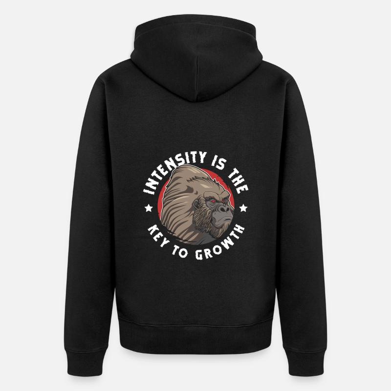 Monkey silverback jungle - Unisex Premium Organic Zip Hoodie - black