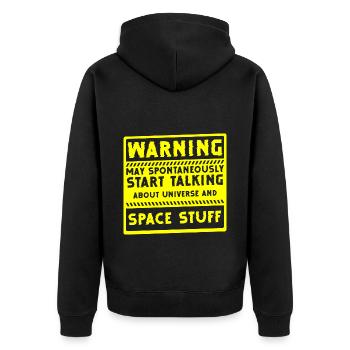 stars planet moon earth - Unisex Premium Organic Zip Hoodie - black - Back - Nico (187cm)