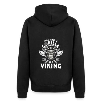 Gorilla Banana Chimpanzee Fitness - Unisex Premium Organic Zip Hoodie - black - Back - Nico (187cm)