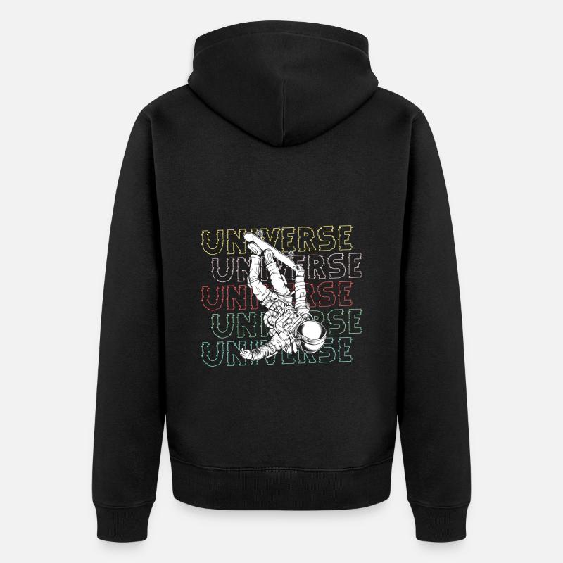 Space Moon Mars - Unisex Premium Organic Zip Hoodie - black