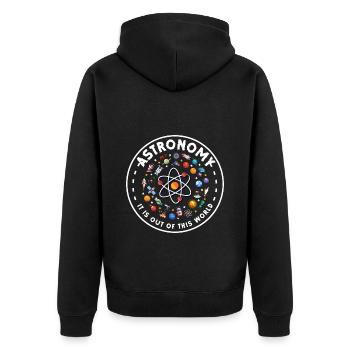 Fusée lunaire de l'espace extra-atmosphérique étoiles - Veste à capuche bio Premium Unisexe - noir - Dos - Nico (187cm)
