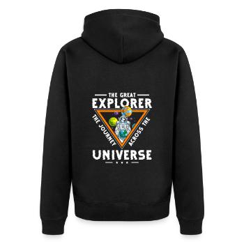 Espace extra-atmosphérique Lune Galaxie - Veste à capuche bio Premium Unisexe - noir - Dos - Nico (187cm)