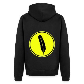 Symbole de plume - Veste à capuche bio Premium Unisexe - noir - Dos - Nico (187cm)