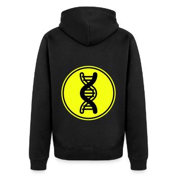 Dna symbol - Unisex Premium Bio Zip Hoodie - Schwarz - Hinten - Nico (187cm)
