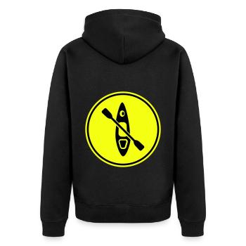 Kanu icon - Unisex Premium Bio Zip Hoodie - Schwarz - Hinten - Nico (187cm)