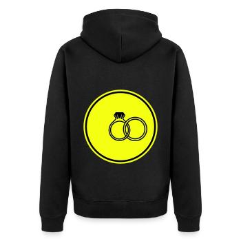 Eheringe symbol - Unisex Premium Bio Zip Hoodie - Schwarz - Hinten - Nico (187cm)