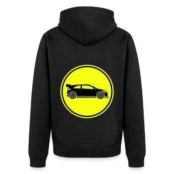 Auto Rennfahrer - Unisex Premium Bio Zip Hoodie - Schwarz - Hinten - Nico (187cm)