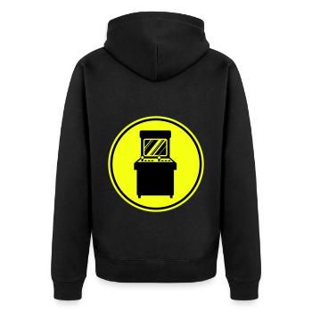 Arcade Retro Gamer - Veste à capuche bio Premium Unisexe - noir - Dos - Nico (187cm)