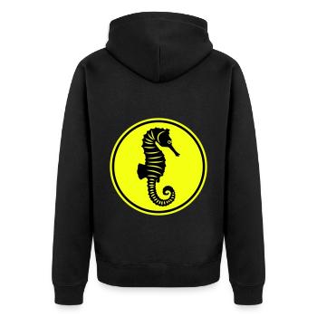 Hippocampe - Veste à capuche bio Premium Unisexe - noir - Dos - Nico (187cm)