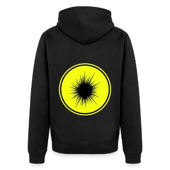 Seeigelicon symbol - Unisex Premium Bio Zip Hoodie - Schwarz - Hinten - Nico (187cm)
