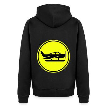 Airplane symbol - Unisex Premium Organic Zip Hoodie - black - Back - Nico (187cm)