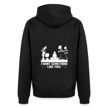 Garden Relaxation Relax Gift Quote - Unisex Premium Organic Zip Hoodie - black - Back - Nico (187cm)