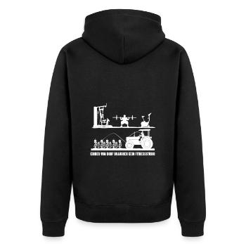 Gardening Funny Muscle Training Saying Gardening - Unisex Premium Organic Zip Hoodie - black - Back - Nico (187cm)