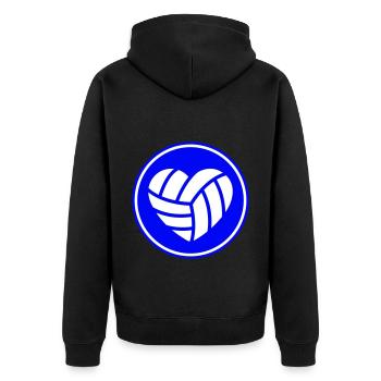 Cœur de volleyball - Veste à capuche bio Premium Unisexe - noir - Dos - Nico (187cm)
