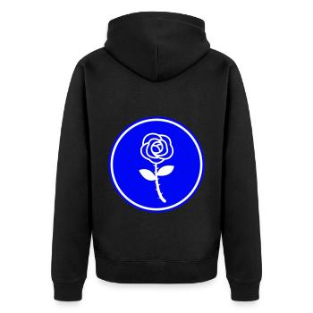 Symbole de l’icône rose - Veste à capuche bio Premium Unisexe - noir - Dos - Nico (187cm)