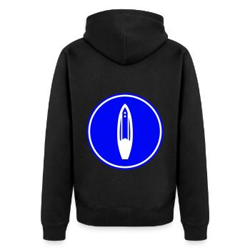 Surfboard icon icon - Unisex Premium Organic Zip Hoodie - black - Back - Nico (187cm)