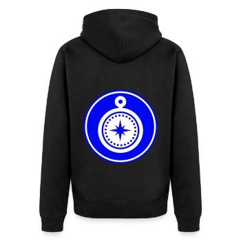 Icône de boussole - Veste à capuche bio Premium Unisexe - noir - Dos - Nico (187cm)