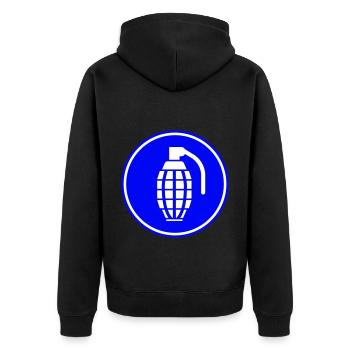 Grenade weapon icon - Unisex Premium Organic Zip Hoodie - black - Back - Nico (187cm)