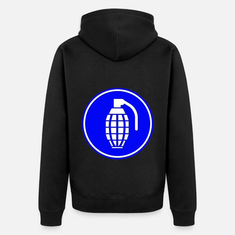 Granate waffe icon - Unisex Premium Bio Zip Hoodie - Schwarz