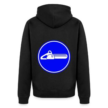 Icône d’icône de tronçonneuse - Veste à capuche bio Premium Unisexe - noir - Dos - Nico (187cm)