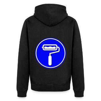 Painter Silhouette icon - Unisex Premium Organic Zip Hoodie - black - Back - Nico (187cm)